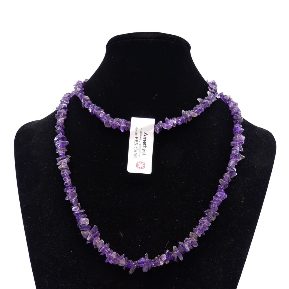 Amethyst-Kette-Edelstein-Penyang Amethyst Edelsteinkette Trommelsteine