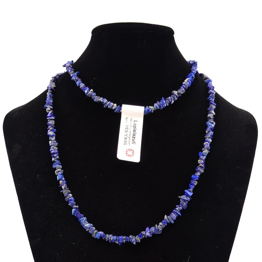 Edelsteinkette-Lapislazuli Lapislazuli Edelsteinkette Trommelsteine
